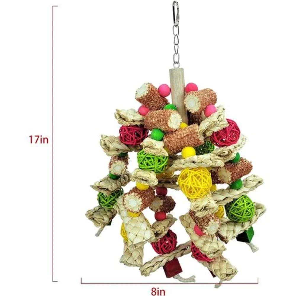 Parrot Toys, Natural Corn cob Bird chew Toys for Small and Medium-Sized Macaws